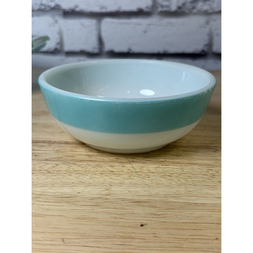 Pyrex Corning Turquoise Band Sprayed Border 5” Cereal Bowl Fruit Bowl 705 HTF